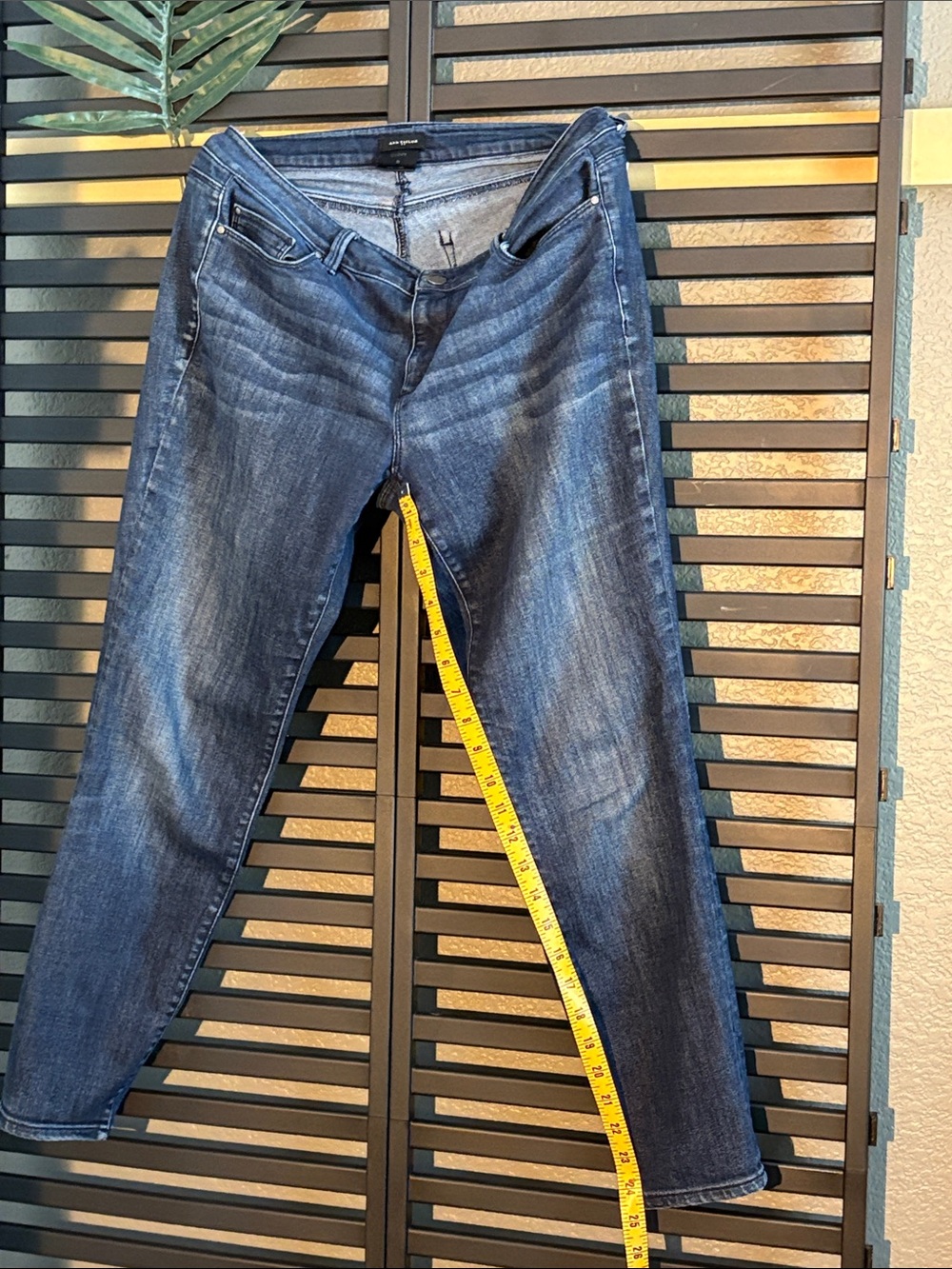 Ann Taylor Women's Curvy Skinny Jeans in Dark Blue